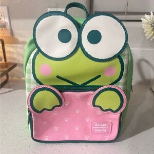 Loungefly Keroppi Mini Backpack in Green and Pink